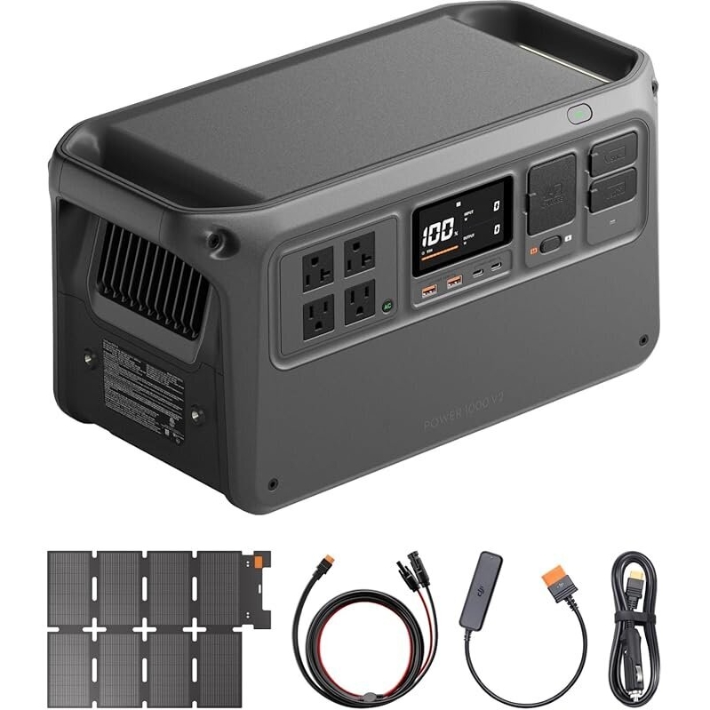 DJI Power 1000 V2 Portable Power Station - 1024Wh w/100W Solar Panel