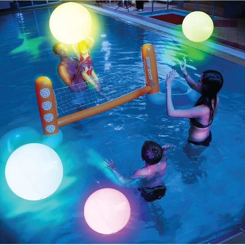 Illuminated Pool Toys: 4pk LED Glow Beach Balls for Kids
