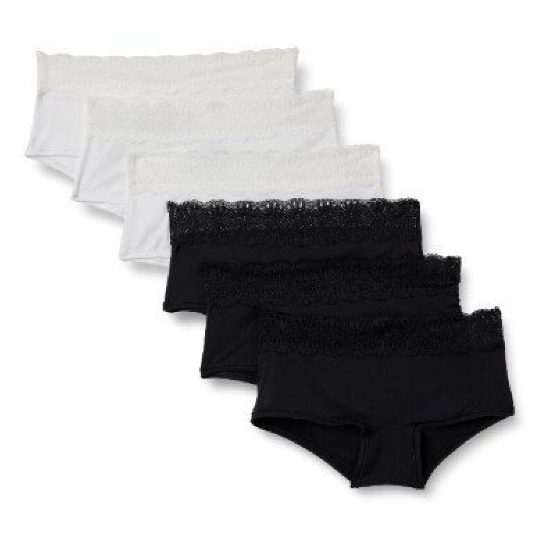 Amazon Essentials Women's Lace Trim Briefs 6-Pack