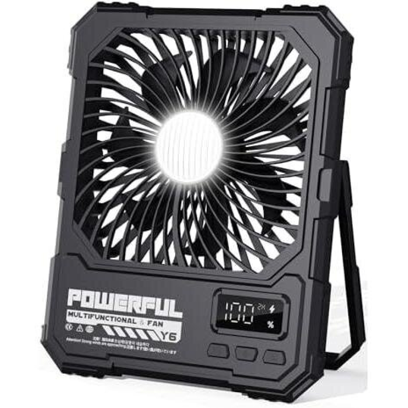Powerful Portable Fan with Flashlight - 48% Off