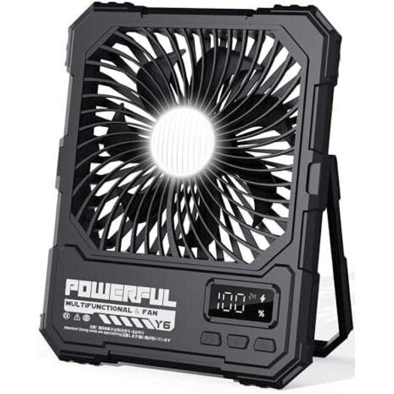 Powerful Portable Fan with Flashlight - 48% Off