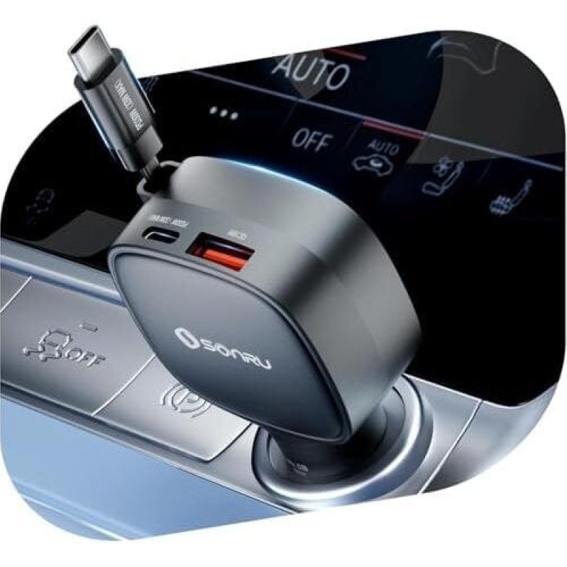 Retractable Fast Car Charger with 50% Discount - Charge Your Devices Effortlessly