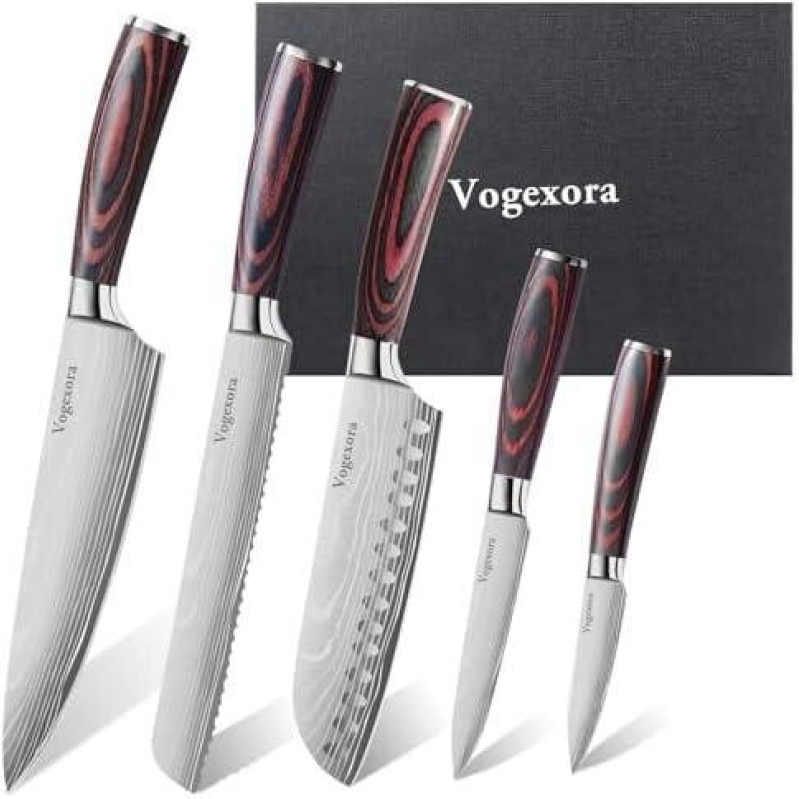 5-Piece High-Carbon Japanese Santoku Knife Set - 50% Discount
