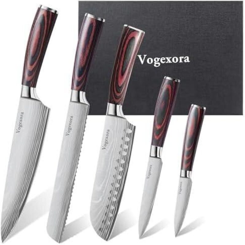5-Piece High-Carbon Japanese Santoku Knife Set - 50% Discount