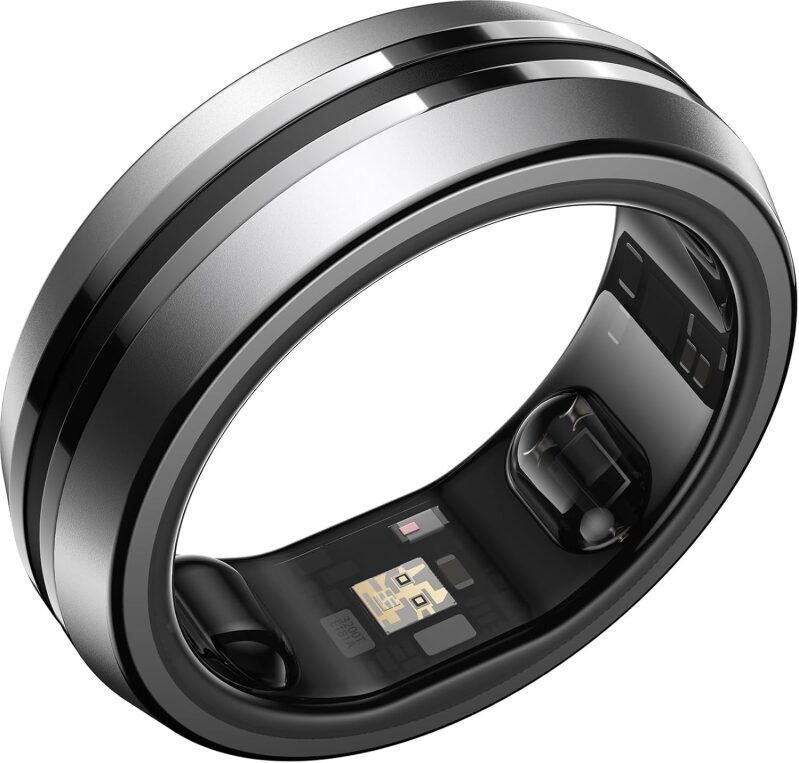 RENPHO Lynx Smart Ring - All-Day Sleep & Activity Tracker with Charging Case (Silver)