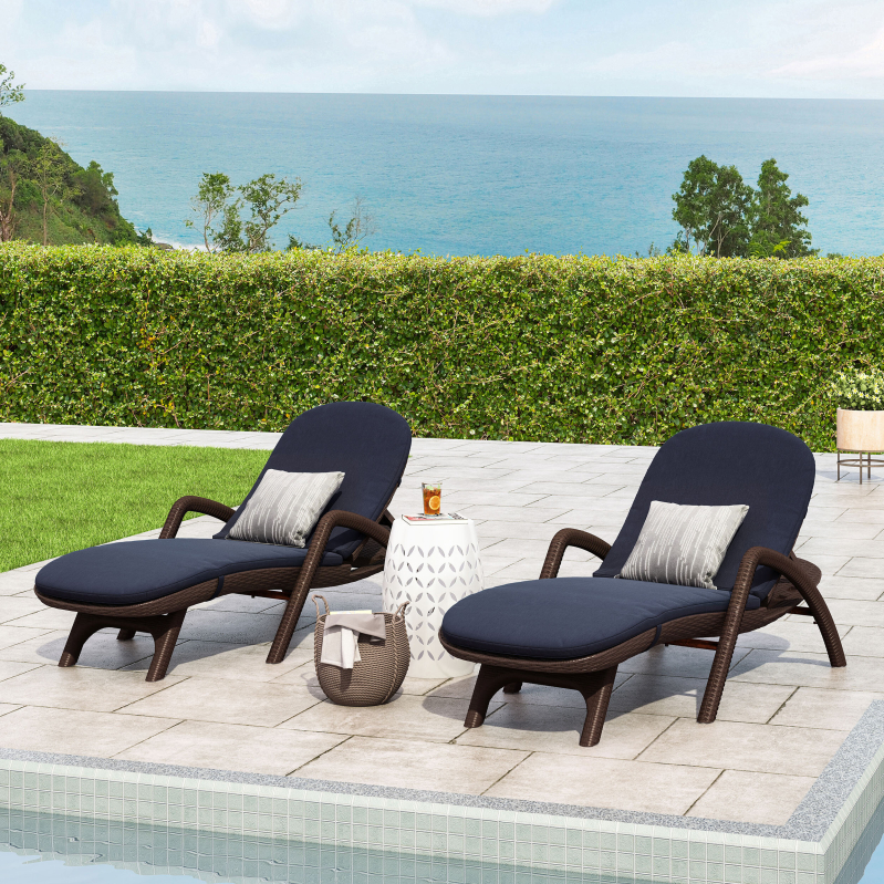 Waverly Faux Wicker Lounge Chairs - Perfect for Outdoor Relaxation