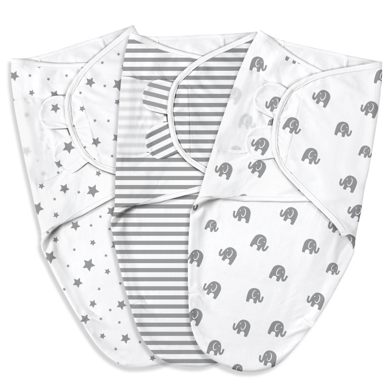 3pk Gllquen Baby Organic Cotton Swaddle Blankets for 0-3 Months Infant
