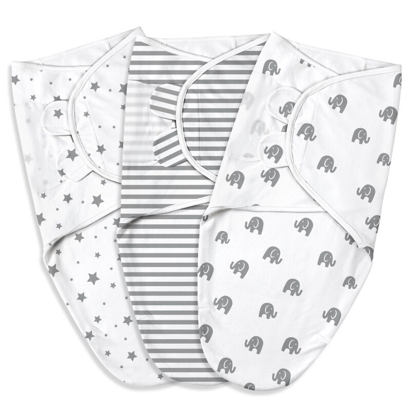 3pk Gllquen Baby Organic Cotton Swaddle Blankets for 0-3 Months Infant