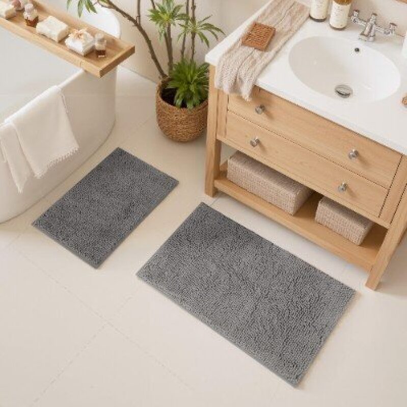 Cupic Chenille Bath Mat Set - Premium Bathroom Comfort