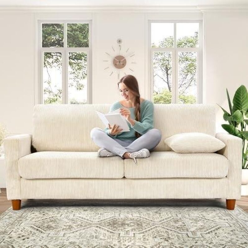 70-Inch Double Pillow Sofa with Easy Assembly - 50% Discount
