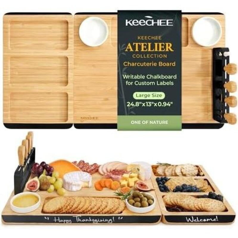 Charcuterie Board with Chalkboard - Perfect for Gatherings