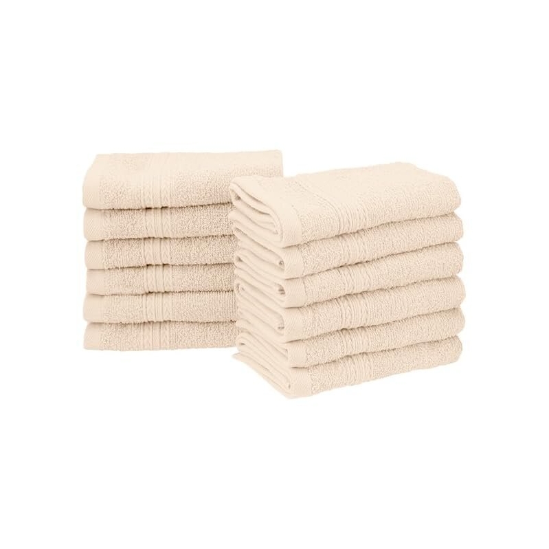 12-Piece Superior 100% Ringspun Cotton Face Towel Set