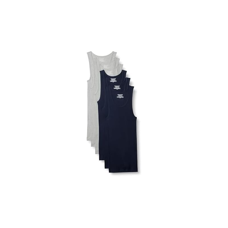6pk Men's Slim Fit Breathable Cotton Tank Undershirts - Deal-Ready