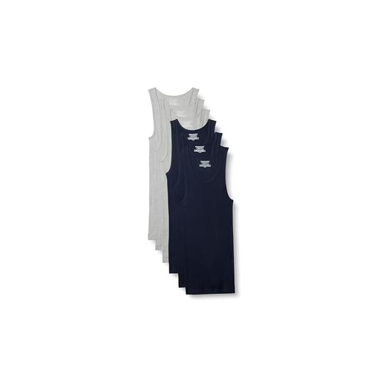 6pk Men's Slim Fit Breathable Cotton Tank Undershirts - Deal-Ready