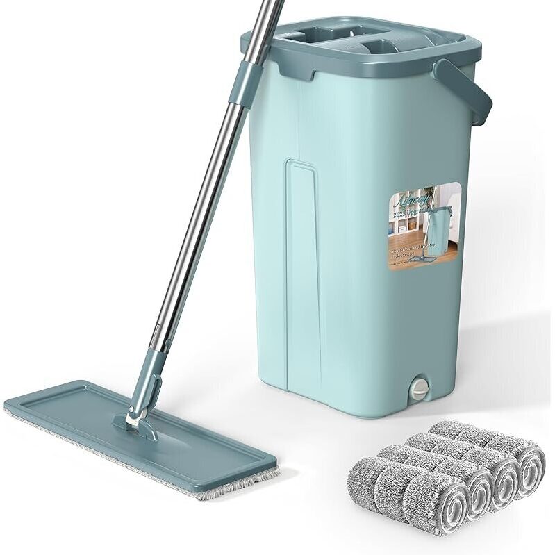 Aifacay Mop and Bucket with Wringer Set & 4 Microfiber Pads