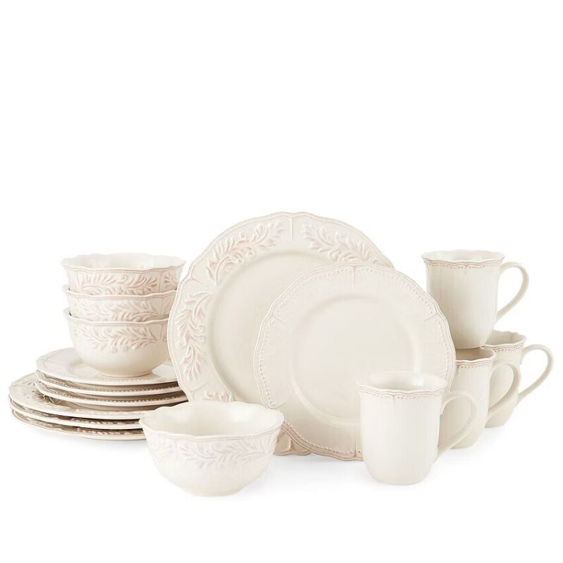 Elegant Amberly 16-pc. Stoneware Dinnerware Set - Perfect for Dinner Parties