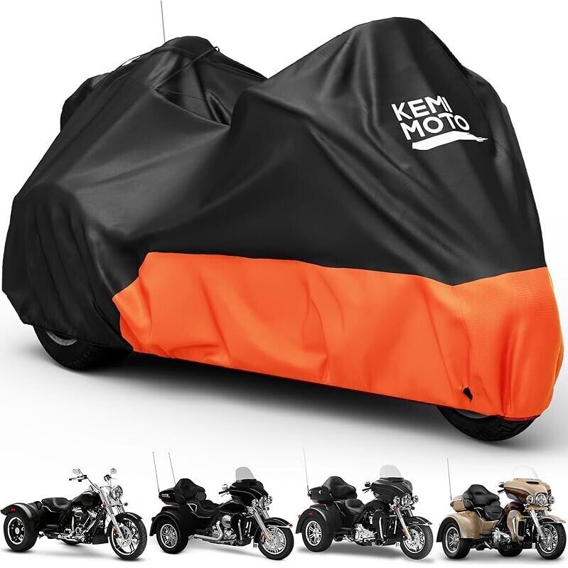 Heavy Duty 420D Waterproof Motorcycle Trike Cover by KEMIMOTO