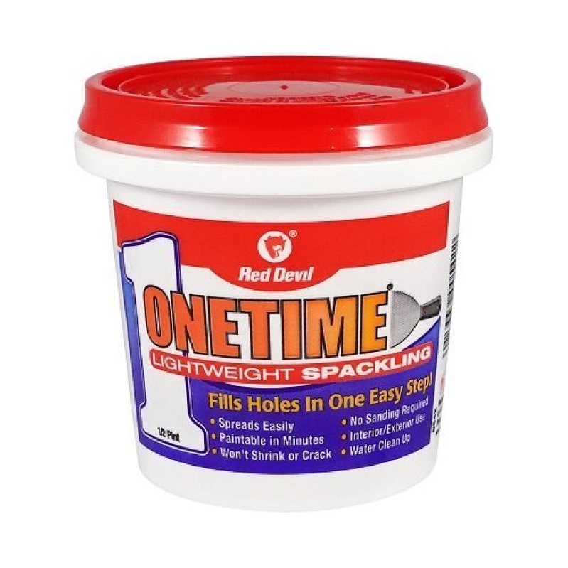 Red Devil OneTime Lightweight Spackling, 8 oz - Fill Holes Instantly