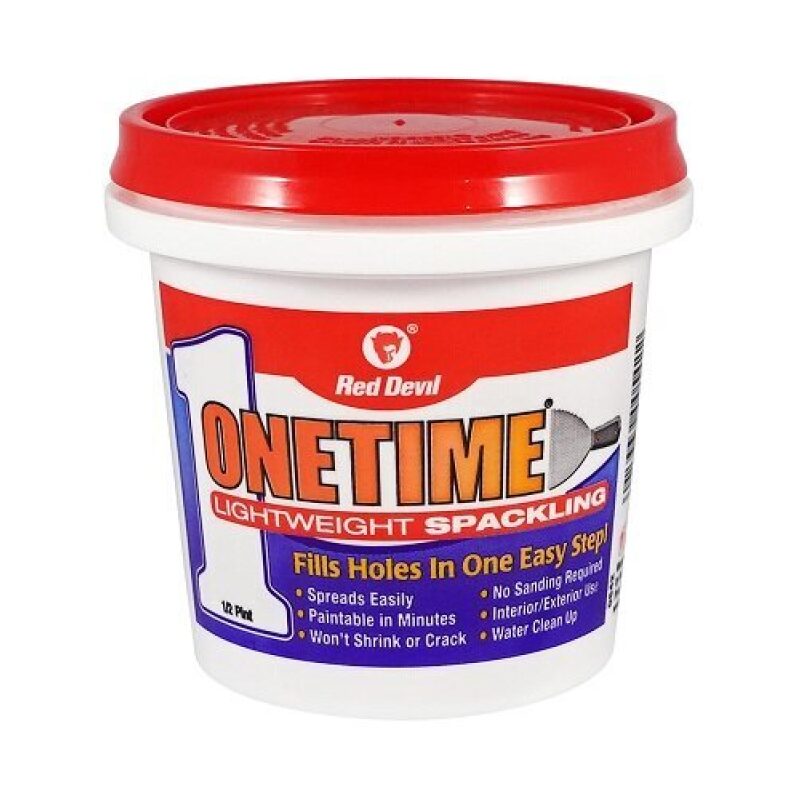 Red Devil OneTime Lightweight Spackling, 8 oz - Fill Holes Instantly
