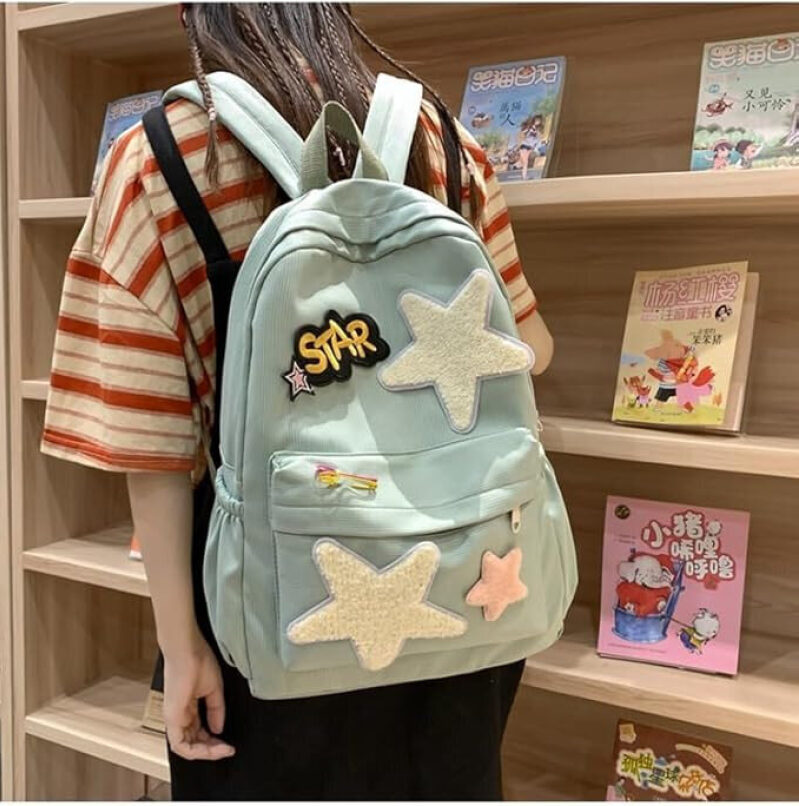 Affordable Stylish Backpack with Star Design - Ideal for Students and Commuters