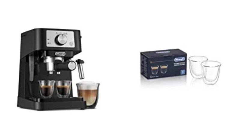 De'Longhi Manual Espresso Machine with 15 Bar Pump and Milk Frother