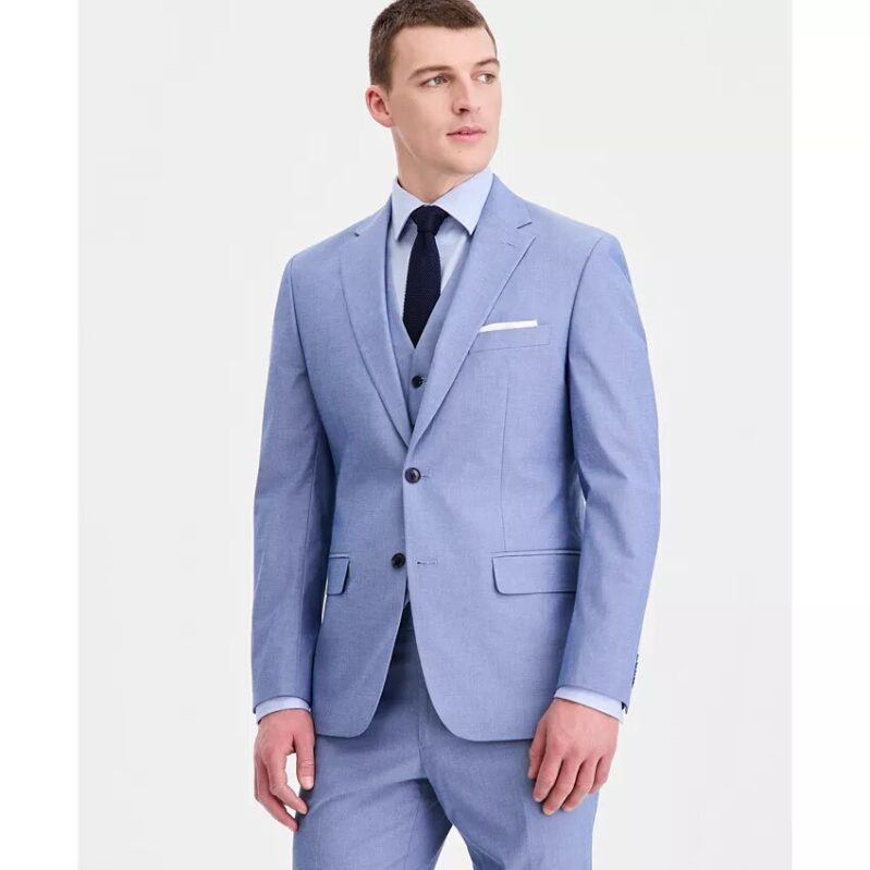 Tommy Hilfiger Men's Modern-Fit TH Flex Stretch Chambray Suit
