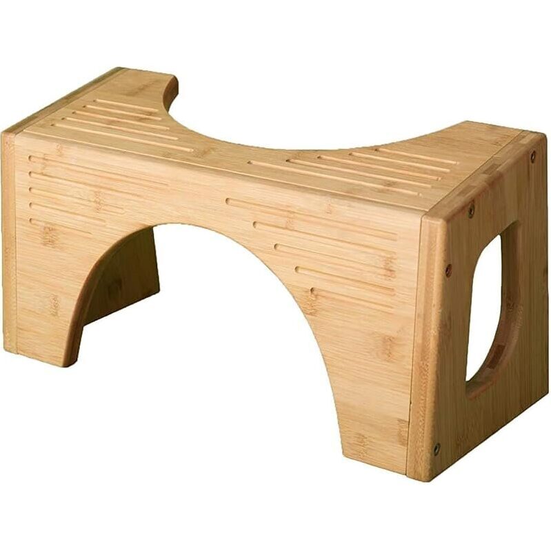 Bamboo Flip Toilet Stool - Enhance Bathroom Comfort and Function