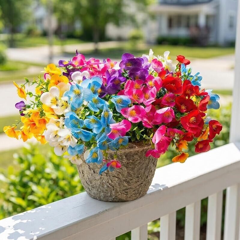 Everlasting Spring: Trytuny 12Pcs Mixed Color Artificial Flowers for Outdoor Decoration