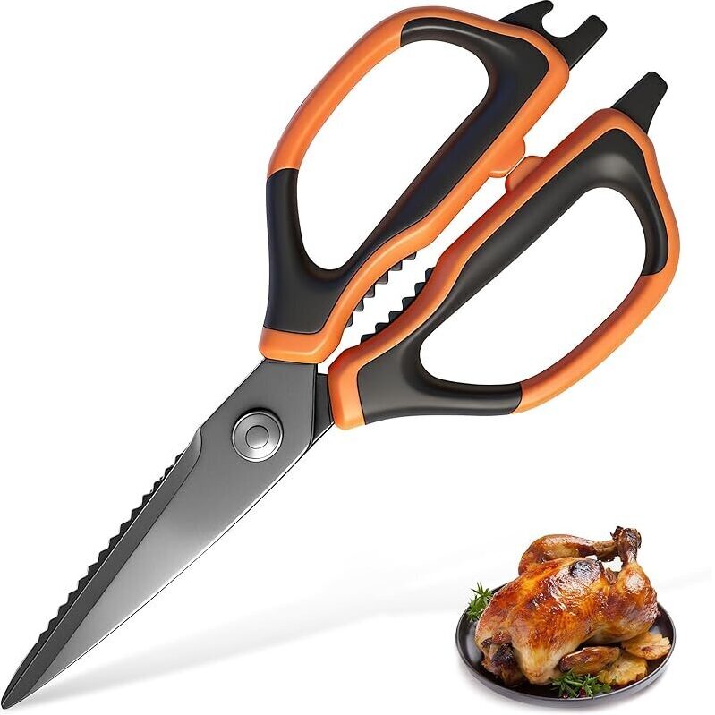 Anshee All-Purpose Stainless Steel Kitchen Scissors - Precision Cutting Tool