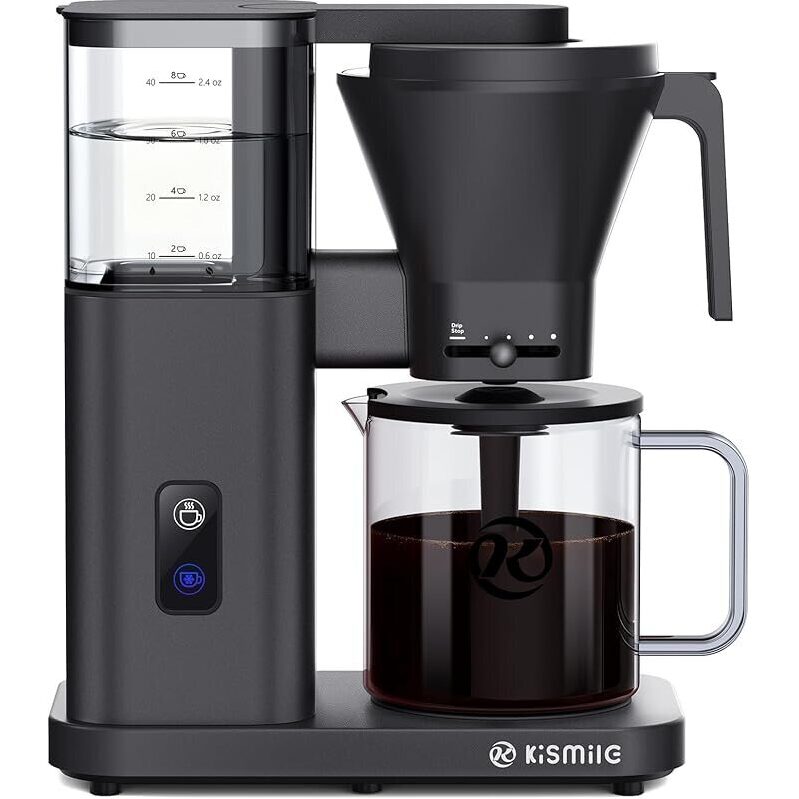 Kismile 8-Cup Drip Coffee Maker - Fast, Rich Taste, BPA-Free