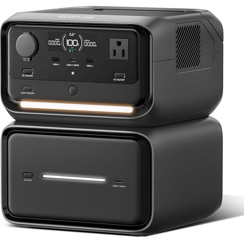 EcoFlow River 3 Plus Power Station with EB600 Extra Battery