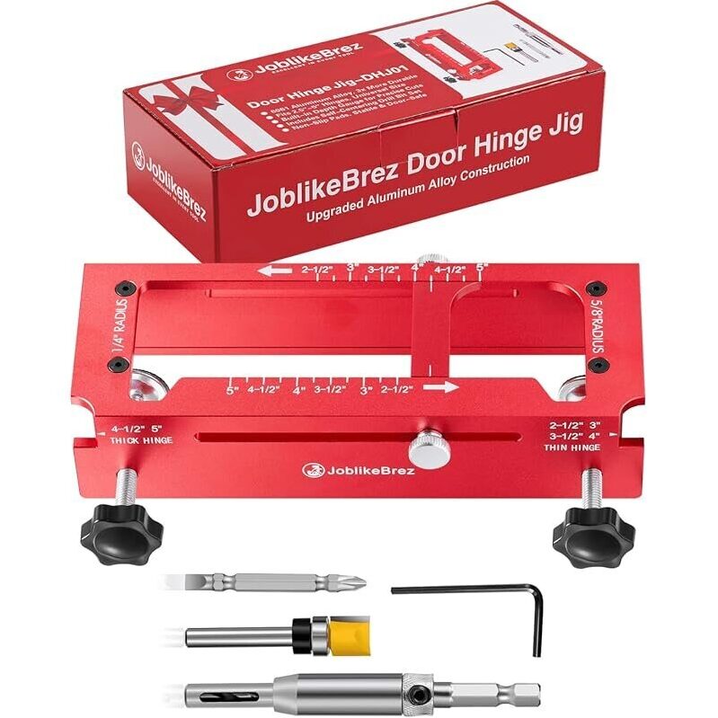Upgraded 6061 Aluminum Alloy Door Hinge Jig - Precision Construction Tool