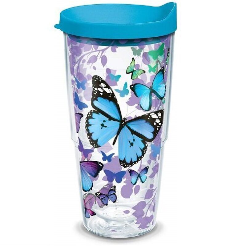 Tervis Butterfly Tumbler - 24 oz, Blue, Insulated Travel Cup