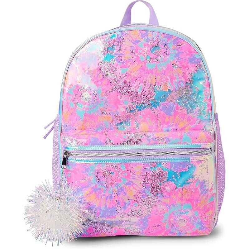 Kid's Preschool Elementary Backpack - Pink Glitter Tie Dye