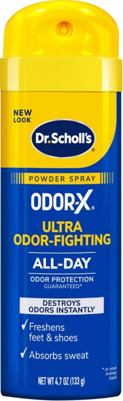 Dr. Scholl's Odor-X Odor-Fighting Spray-Powder - All-Day Odor Protection and Sweat Absorption