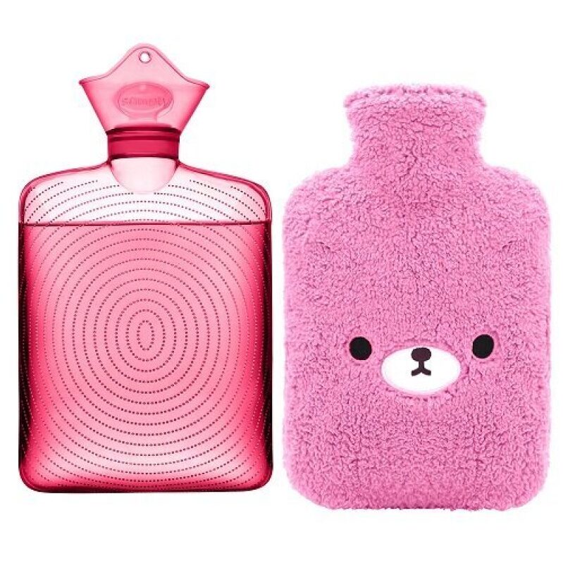 Samply 2L Hot Water Bottle with Anti-Scald Plush Cover