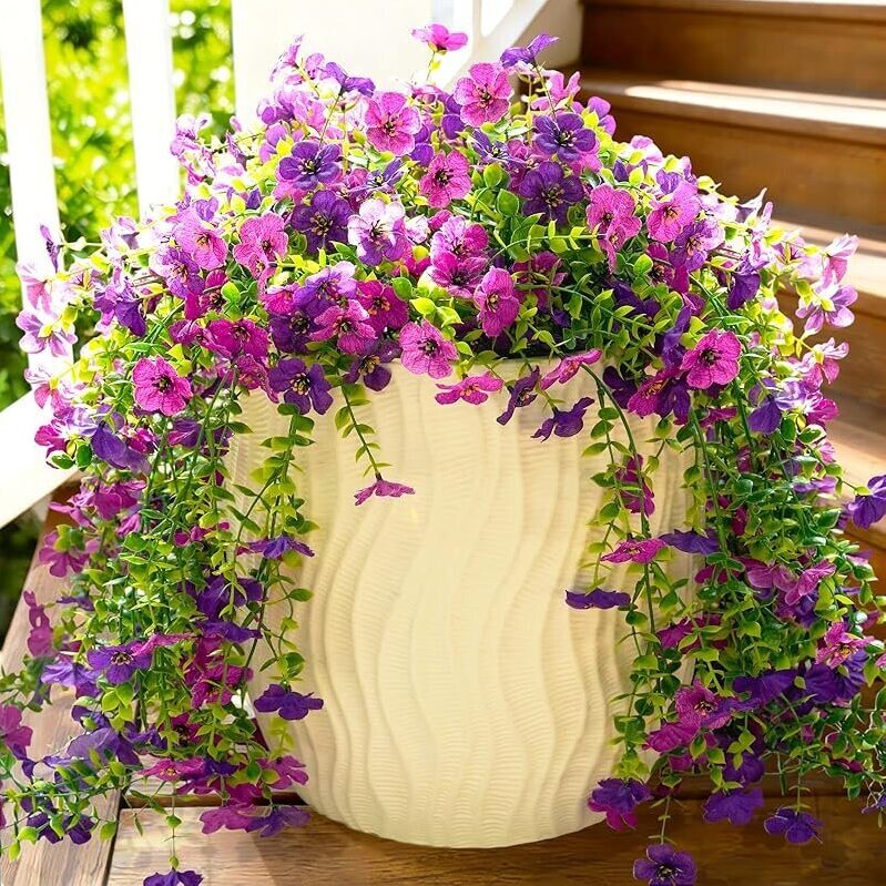 Enhance Outdoor Beauty with Fanfantoey Artificial Hanging Flowers