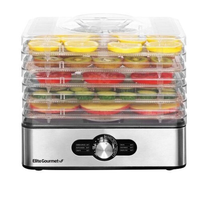 Elite Gourmet 5-Tier Stainless Steel Food Dehydrator - Lowest Price Ever!