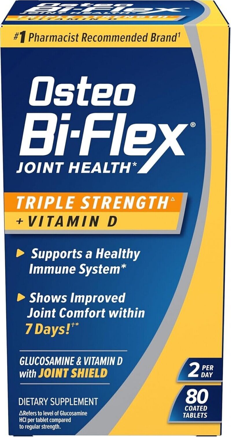 Osteo Bi-Flex Triple Strength Glucosamine Chondroitin Supplement with Vitamin D, 80 Tablets