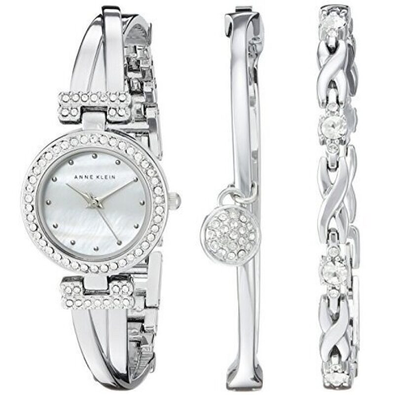 Anne Klein Swarovski Crystal Quartz Women's Watch Set - Elegant Elegance