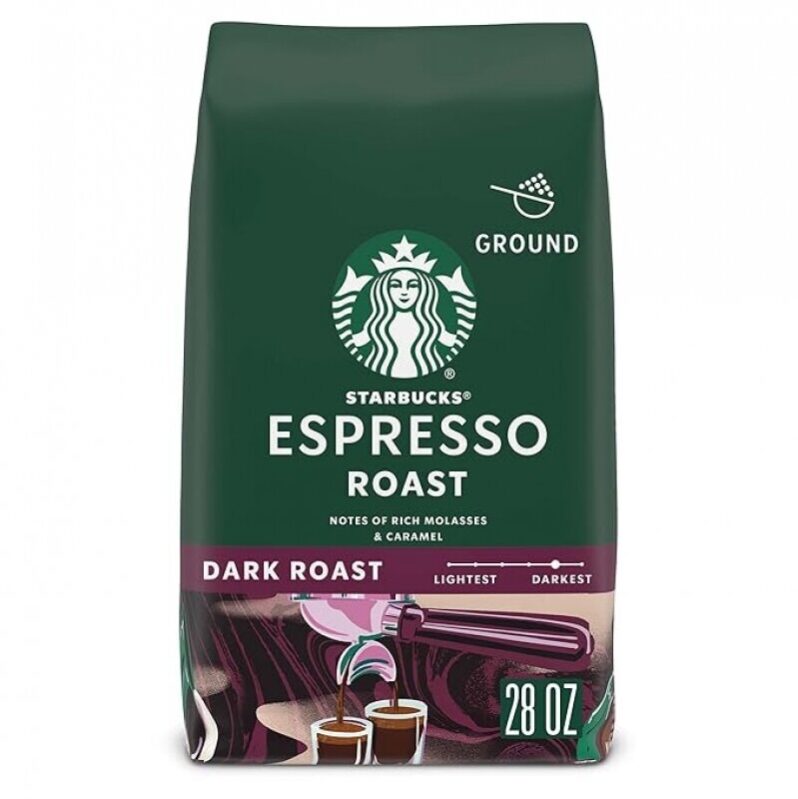 Starbucks Espresso Roast Ground Coffee - 28 oz Dark Roast, 100% Arabica