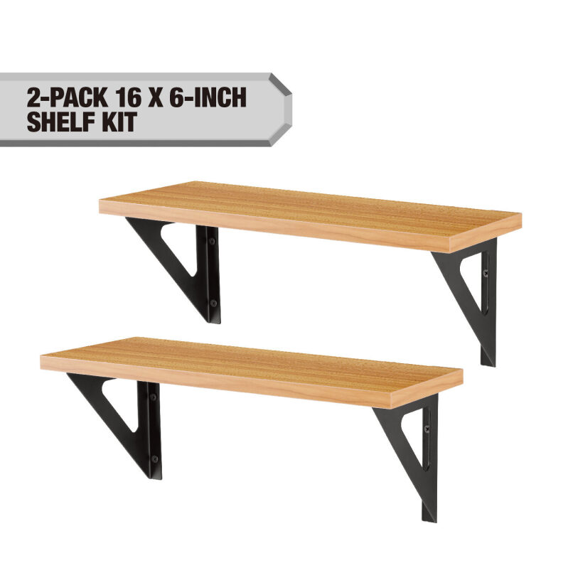 2-Pack Hyper Tough 15-3/4-in X 6-in Shelf Kit - Durable, Space-Saving Storage Solution