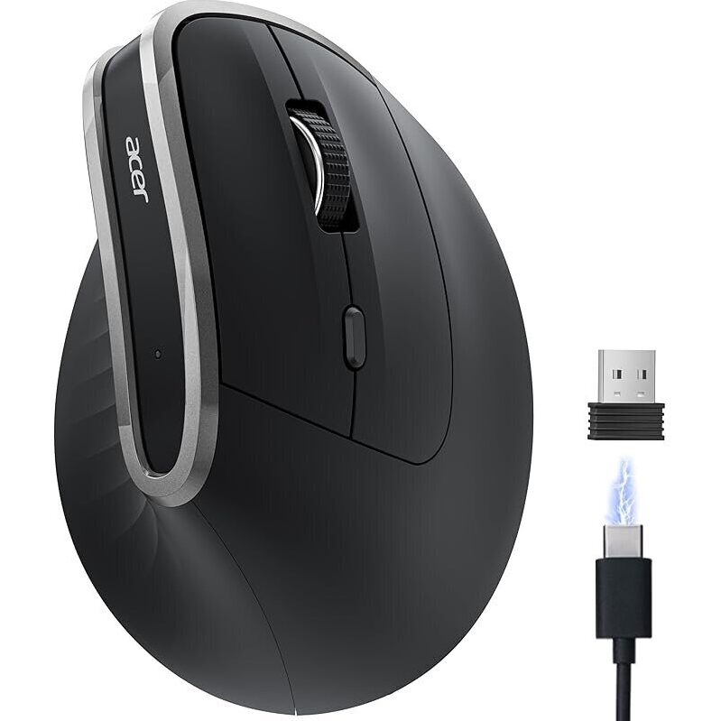 Acer Ergonomic Mouse: 1600 DPI Wireless with 6 Buttons for Long-Term Comfort