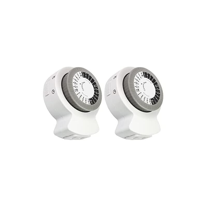 2-Pack Clear Power Indoor Timer - 24 Hour Mechanical Timer