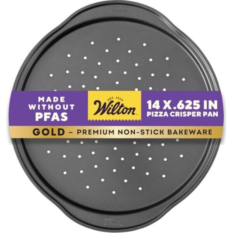 Wilton Gold 14-Inch Pizza Crisper Pan - Premium Non-Stick Bakeware