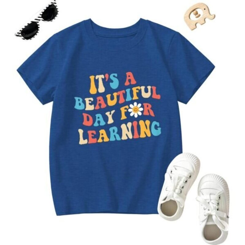Blue 'It's a Beautiful Day for Learning' T-Shirt for Kids -40% Off