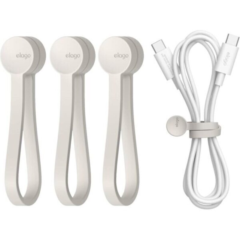 Elago 3 Pack Magnetic Cable Ties - Premium Silicone Cord Organizer