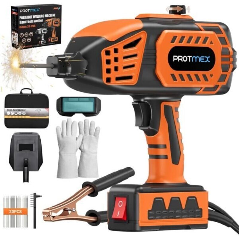 110V Portable Welder Machine - Adjustable Currents, ARC Welder Gun, 20PCS Rods