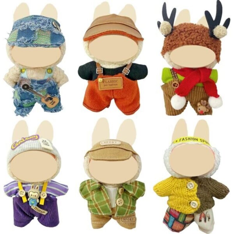 Ezcora 6 Sets Doll Clothes for 17cm Dolls, Fashion Outfit Collection with Hats & Accessories