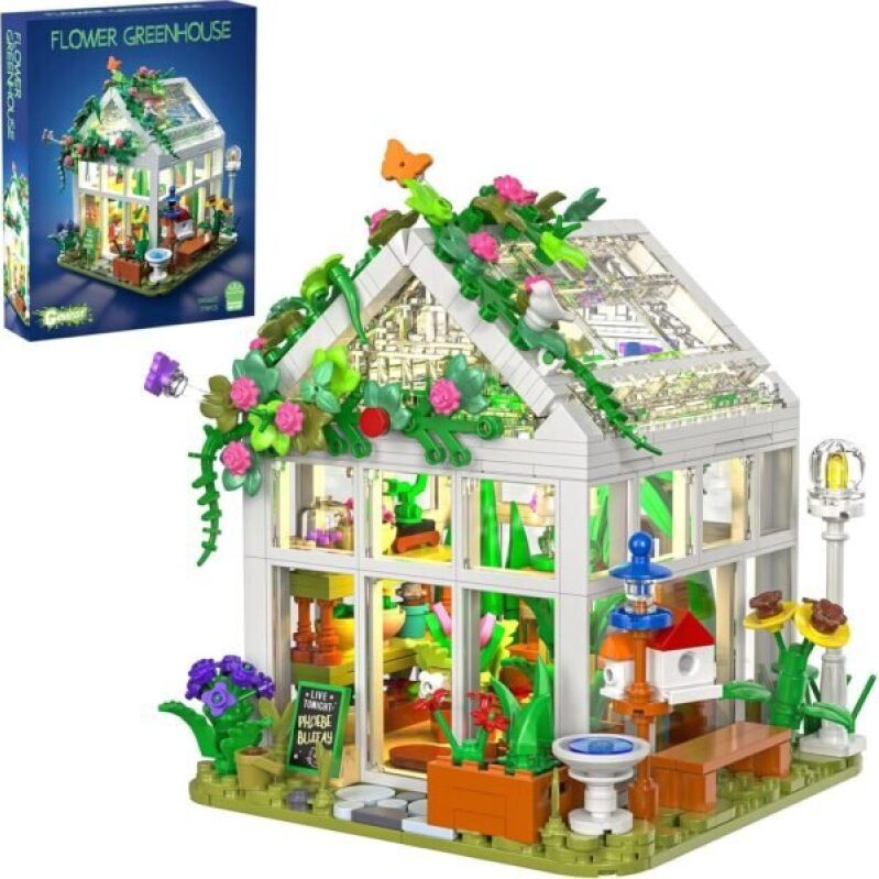 Illuminated Flower Greenhouse Model Kit - Perfect for Home Decor